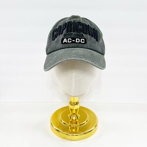 Capricorn AC/DC Graphic Baseball Cap Distressed Gray Adjustable Hat